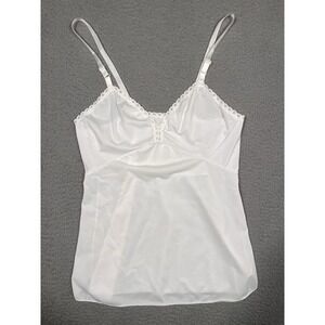 Vintage Shadowline Camisole‎ Womens White Size 36 Sheer Nylon Adjustable Straps